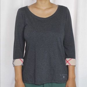 BURBERRY 3/4 sleeve gray shirt